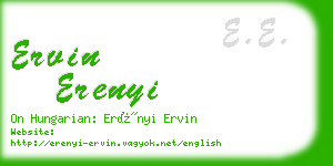 ervin erenyi business card